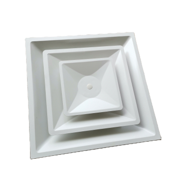 3CSD 24x24 4-Way Ceiling Square Diffuser with Quick Connection Tap HVAC Supply Outlet - T-Bar Drop Lay-in 3 Coned Vent Cover