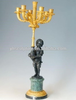 Western style Bronze Candleholder Sculpture