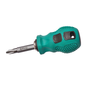 Short Handle Phillips Ph2 Flat Slotted 6mm Stubby Screwdriver