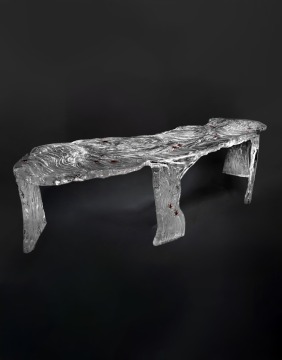 Frosted Water Wave Maple Leaf Tea Table