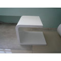 Contemporary small white wooden side table