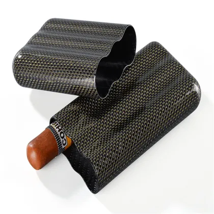 Colorful Carbon Fiber Cigar Case-Holds 4 Cigars