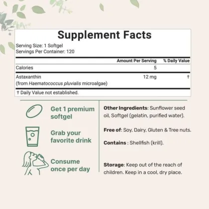 OEM Astaxanthin 12mg with MCT Oil Softgels