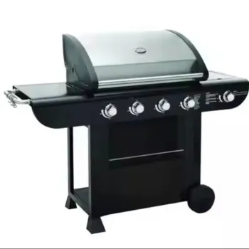 Stainless Steel 4burner Plus 1 Side Burner Trolley Gas Grill for Garden Party
