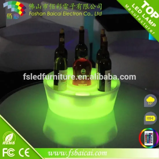 The LED illuminated ice bucket/LED large capacity luminous beer bucket for nightclub