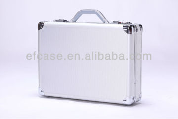 SILVER ALUMINUM CARRYING BRIEFCASE WITH COMBINATION LOCK