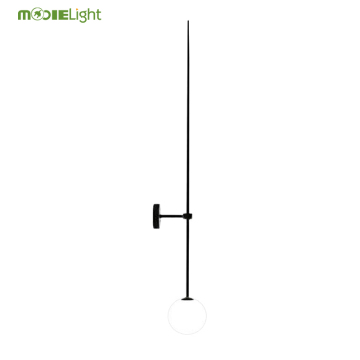 Yatak odası ve oturma odası için minimalist siyah metal opal cam duvar aplik