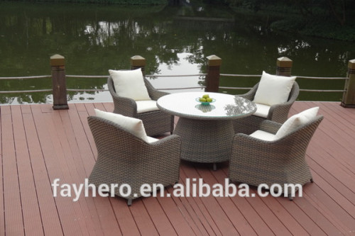 GW3419SET new design PE rattan dining set outdoor furniture