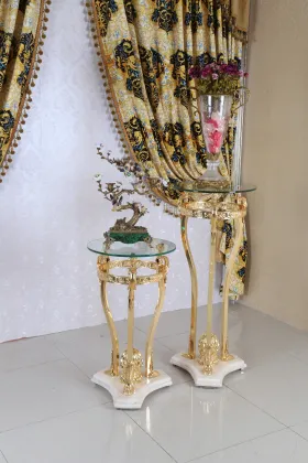 Medieval Home Decor: Copper Flower Stands and Interior Furnishings