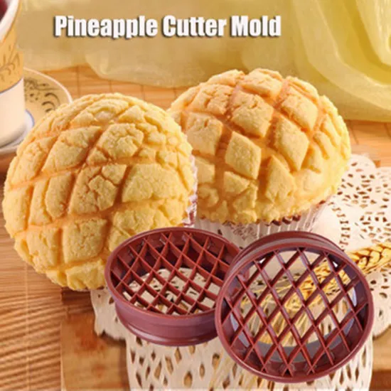 DIY plastic baking tool pineapple bread bun cutter mold