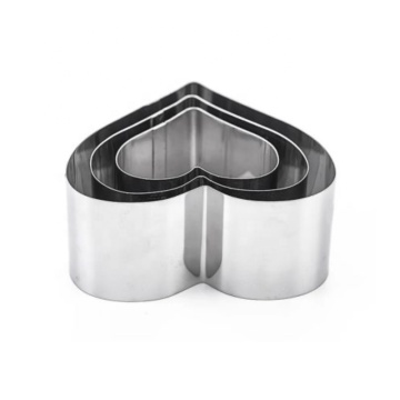 Thép không gỉ hình dạng trái tim mousse Cake Ring Set cho Ngày Valentine