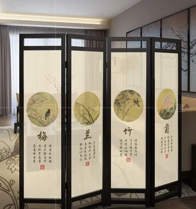 Bamboo screen in living room