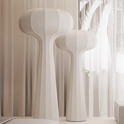 Silky Silk Nordic Vertical Floor Lamp - Modern LED Light for Living Room and Study