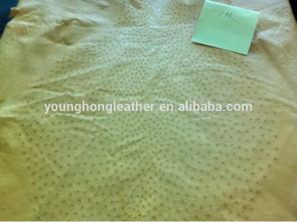Ostrich skin leather