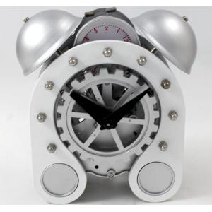 Silver Gear Desk Alarm Clock