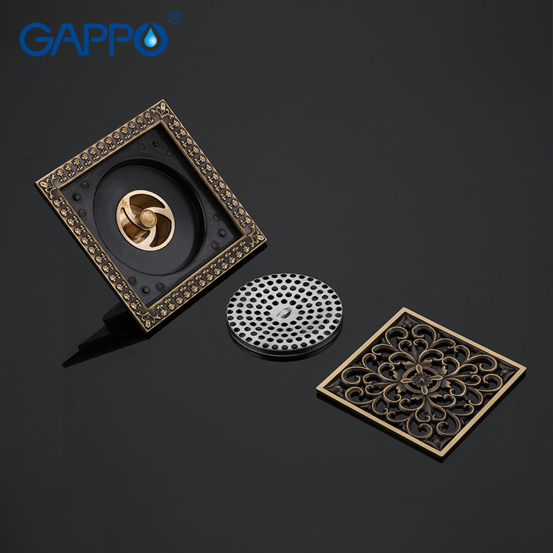 GAPPO Drains antique brass drain plug Bathtub Shower Drain bathroom floor drains chrome plugs