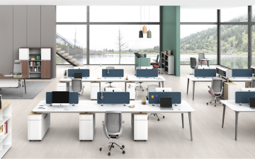Stazioni di lavoro da banco modulari con gabinetto per ufficio