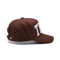 5 paneel bruin applique geborduurde honkbalpet