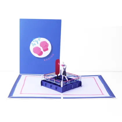 3D Boxing Gloves Greeting Card