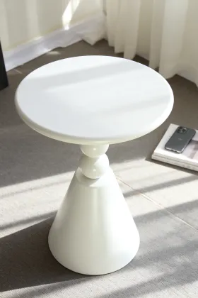 Modern Minimalist White Round Coffee Table