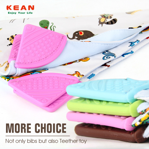 Natural cotton super cute pattern baby teething bib
