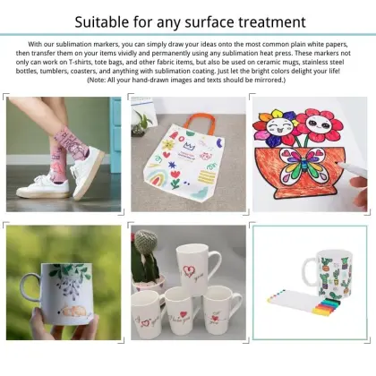 Clearance Sale SINAMAY Blank Craft Colors Sublimation Markers Transfer Ink Pen DIY to fabric