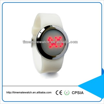 Pure color silicone strap alloy case luminous touch screen digital smart watch led watches