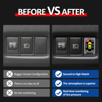 Digital LCD TPMS for Suzuki Ignis 2012-2018 - Auto Pressure Monitoring System with Security Alarm