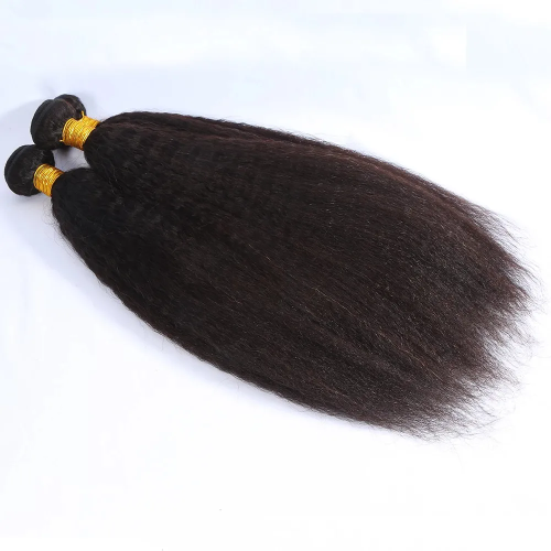 Grade 10 Remy Hair Extensions Original Brazilian Human Hair Bundles with Double Weft Afro Kinky Straight Style for Black Women
