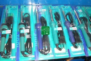 solder iron with plastic handle
