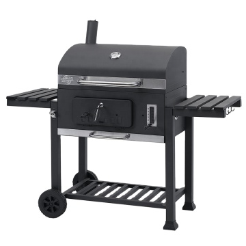 Charcoal BBQ Grill Trolley Barbeque Smoker Bbq Barbecue Grill With Side Table S/M/XL