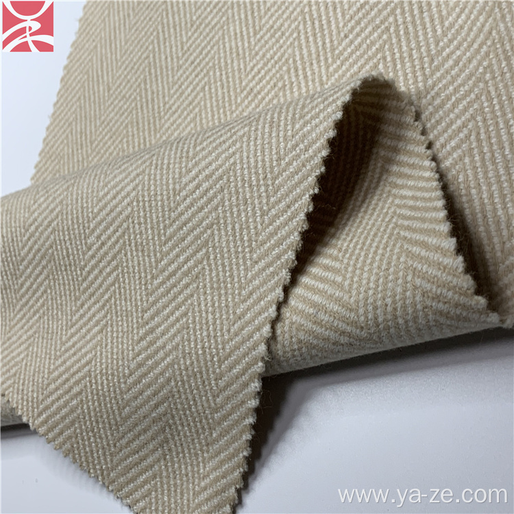 100% wool camel woolen twill herringbone fabric cloth