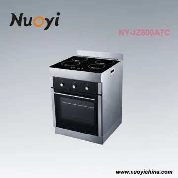Free standing large integrated kitchen home electric oven with 4 burner induction hob cooker