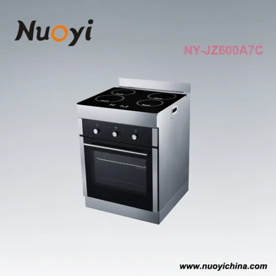 Free standing large integrated kitchen home electric oven with 4 burner induction hob cooker