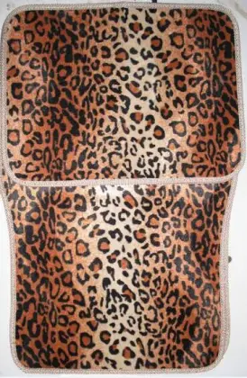 Leopard Print Flower Foot Mats - Universal Geometric Fancy Flower Car Mats