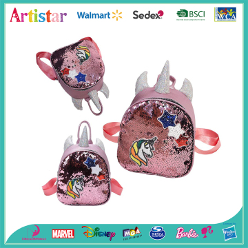 pink unicorn sequin backpack