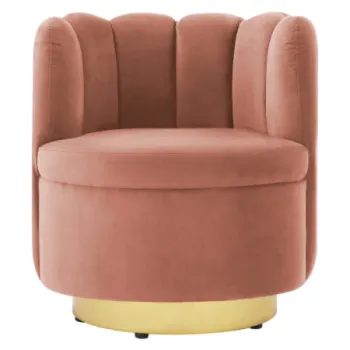 Contemporary Stainless Steel Base Blush Pink Velvet Tufted Channel Back Accent Chair: The Perfect Blend of Style and Comfort