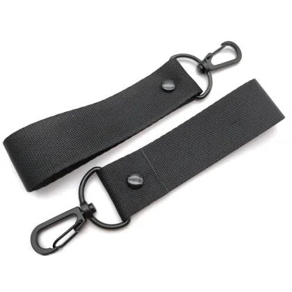 Black Motorcycle Strap Nylon Keychain Customizable