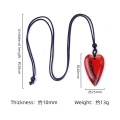 Sodalite 25x40mm Love Heart Pendant Necklace Adjustable Rope Chain