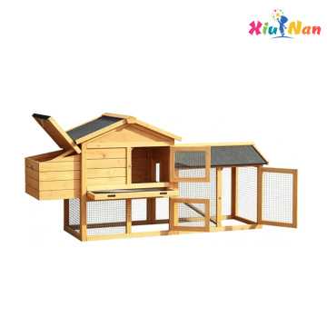 โรงเรือนไก่กลางแจ้งมีสไตล์พร้อมพื้นที่ขยายและพื้นที่ทำรังที่ปลอดภัย