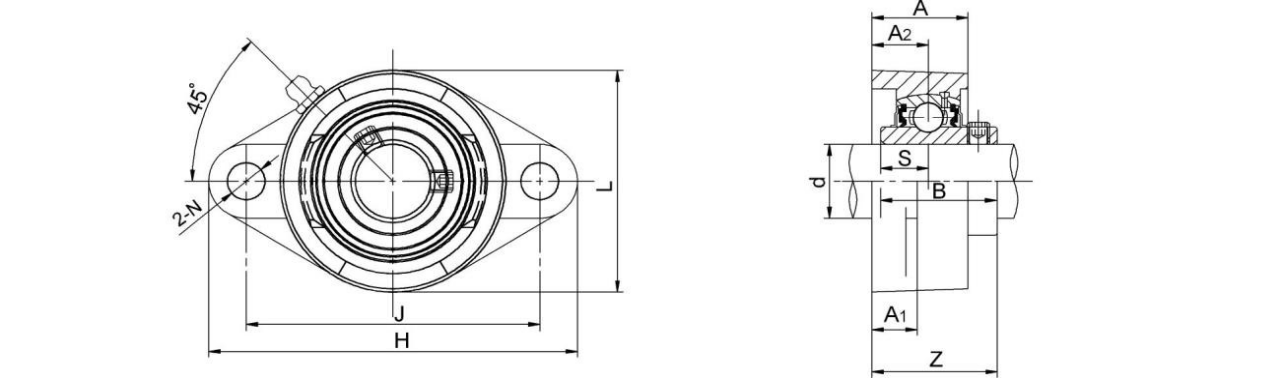  2 Bolt Flange Bearing Units UCFL300 series