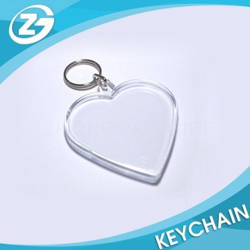 Wholesale Blank Acrylic Keyring Heart Shaped Acrylic Keyring