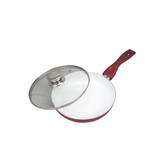 Red color Nonstick Frying pan with Lid Small