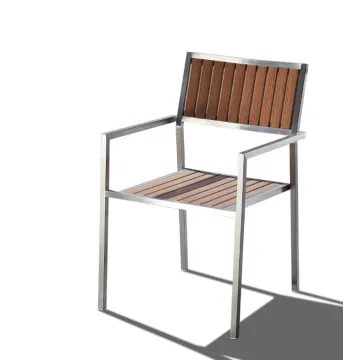 Stainless Steel Outdoor Plastic Wood Dining Chair for Your Garden Furniture Needs