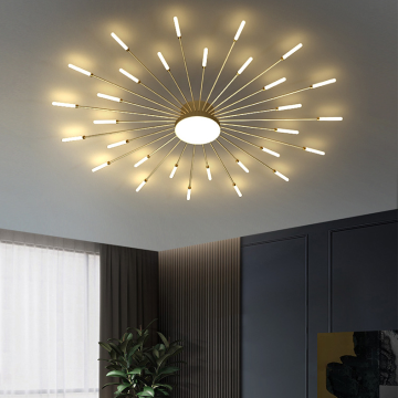 Modern Gold and Black Custom Aluminum Acrylic LED Ceiling Light for Bedroom and Living Room