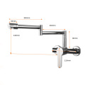Wall mounted foldable extendable double hole sink faucet