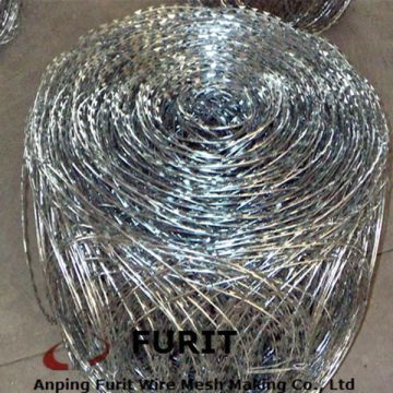 Hot-dipped galvanized/ stainless steel BTO-22 flat razor wire