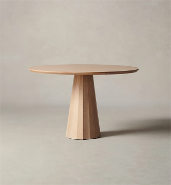 Modern Solid Oak Wood Round Dining Table for Kitchen and Dining Room