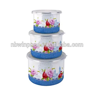 New design enamel mixing ice bowl set