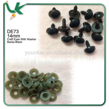 14mm Craft Eyes Toy eye Black Doll Eyes With Washer Backs